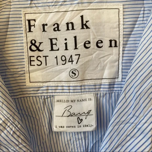 Frank & Eileen Barry Signature Crinkle Button Front Shirt Striped Women's  Small - Picture 3 of 9
